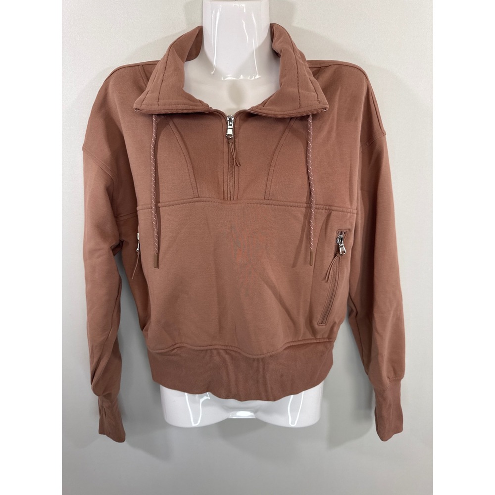 Old Navy Active Dynamic Fleece Quarter Zip Sweatshirt Mauve Brown Women's Medium